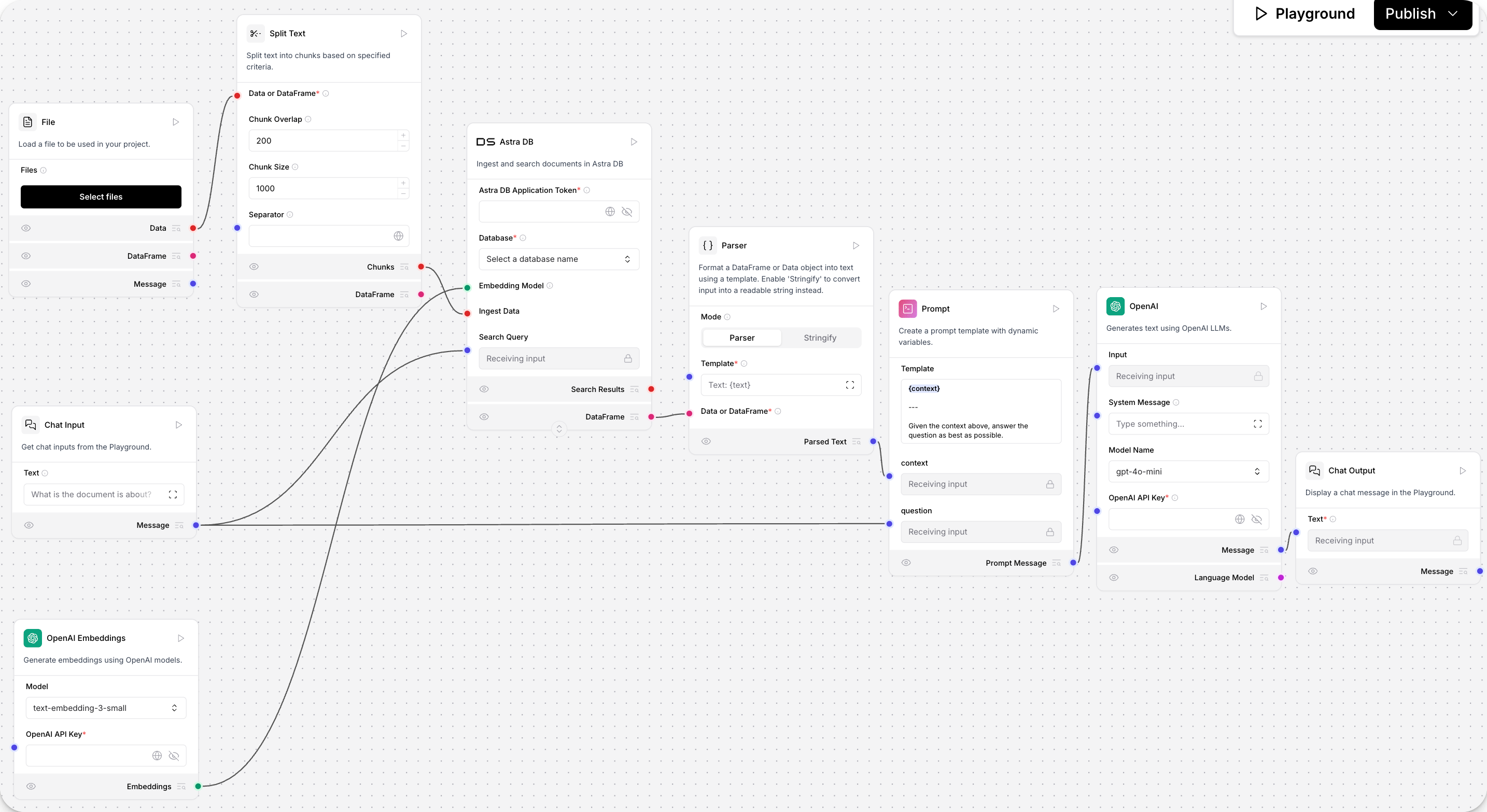 Add document ingestion to the basic prompting flow